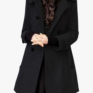 Sophisticated Women's Black Pea Coat